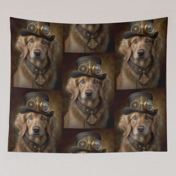 Item preview, Distinguished Steampunk Dog, Fun Steampunk Golden Retriever Vintage Photograph designed and sold by Orianah.