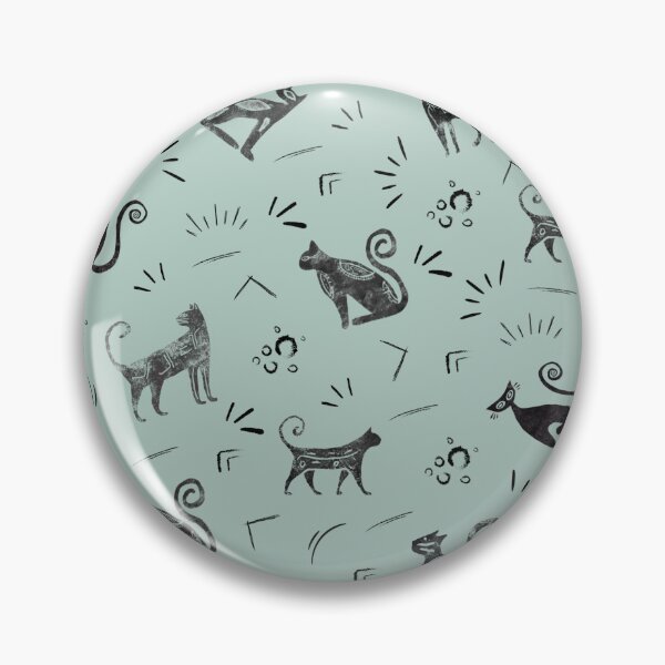 Item preview, Cave Art Cats on Pastel Gray Turquoise designed and sold by KSimpson838.