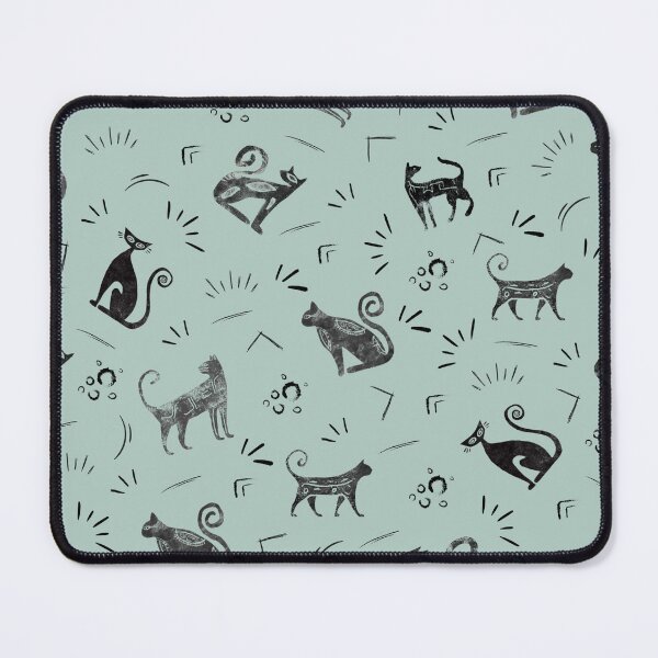 Item preview, Cave Art Cats on Pastel Gray Turquoise designed and sold by KSimpson838.