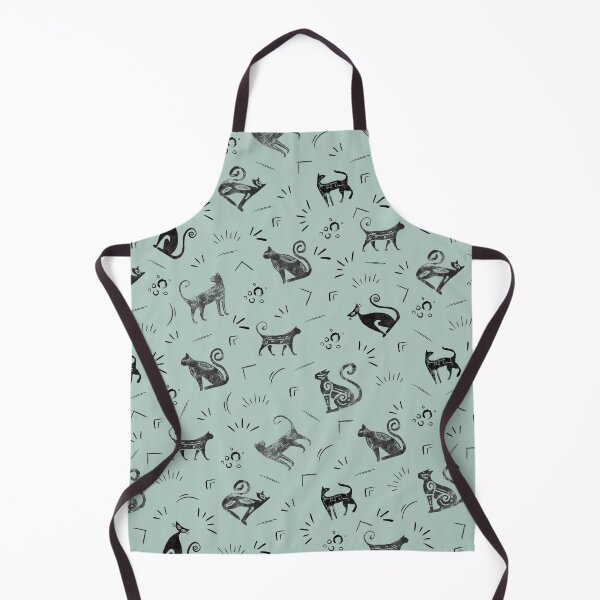 Item preview, Cave Art Cats on Pastel Gray Turquoise designed and sold by KSimpson838.