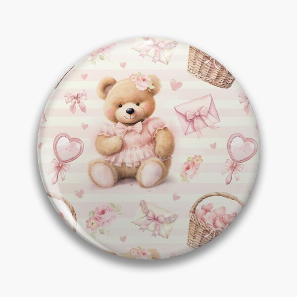 Item preview, Pink Coquette Teddy Bear Pattern  designed and sold by LouieVanille.