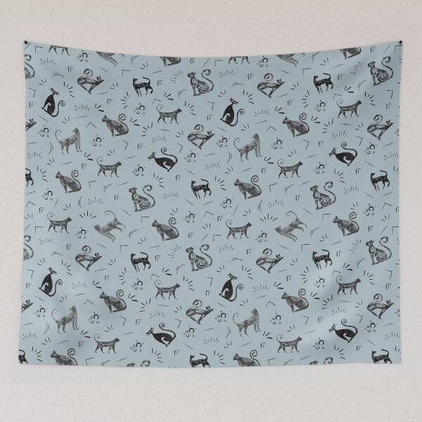 Item preview, Cave Art Cats on Pastel Gray Azure designed and sold by KSimpson838.
