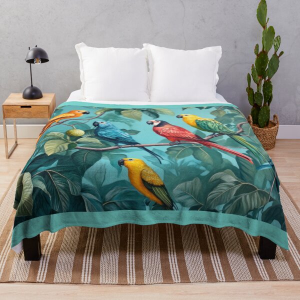 Item preview, Tropical Paradise: Colourful Parrots & Jungle Plants designed and sold by MMPrintsDesign.