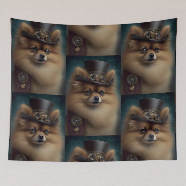 Item preview, Distinguished Steampunk Dog, Fun Steampunk Pomeranian Vintage Photograph designed and sold by Orianah.