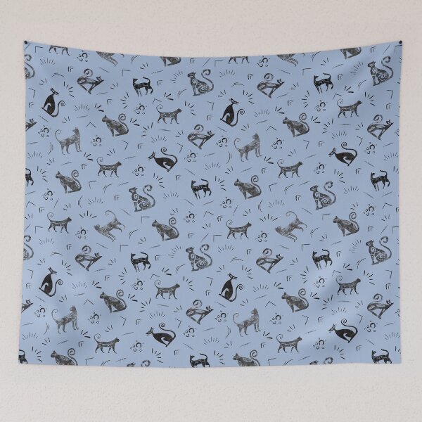 Item preview, Cave Art Cats on Blue designed and sold by KSimpson838.