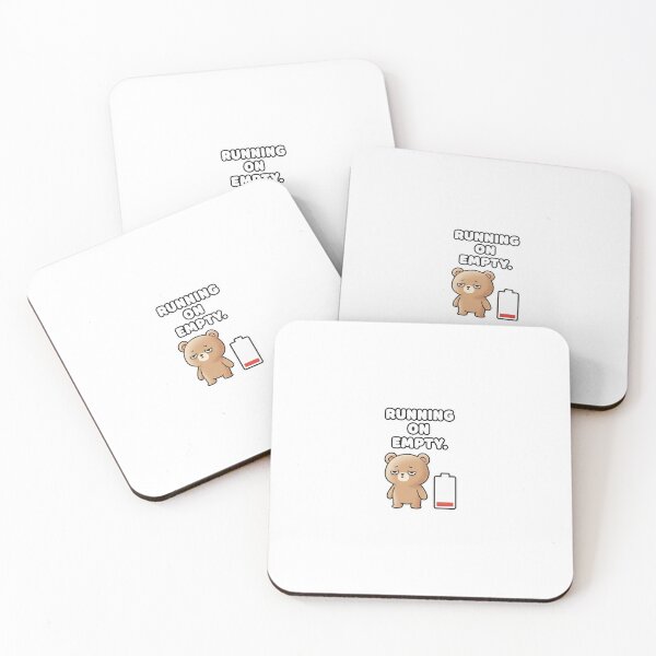 Item preview, Running on Empty Cute Bear – Burnout Aesthetic Sticker Design designed and sold by PeachyPrintHub.