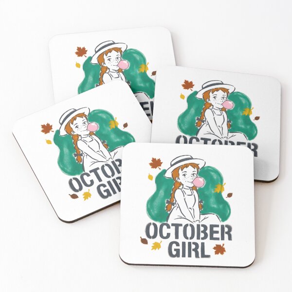 Aperçu de l'œuvre Fille d'octobre Anne Shirley Bubblegum Feuilles d'automne créée et vendue par Fenay Designs.