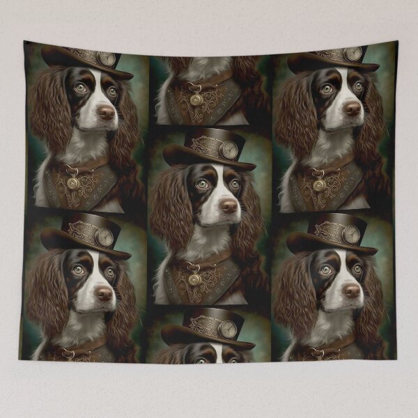 Item preview, Distinguished Steampunk Dog, Fun Steampunk Springer Spaniel Vintage Photograph designed and sold by Orianah.