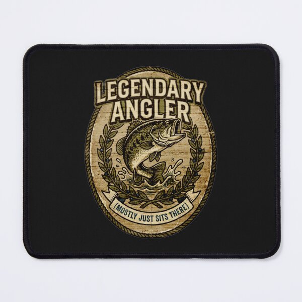 Item preview, Legendary Angler Funny Fishing Badge designed and sold by EimSol.