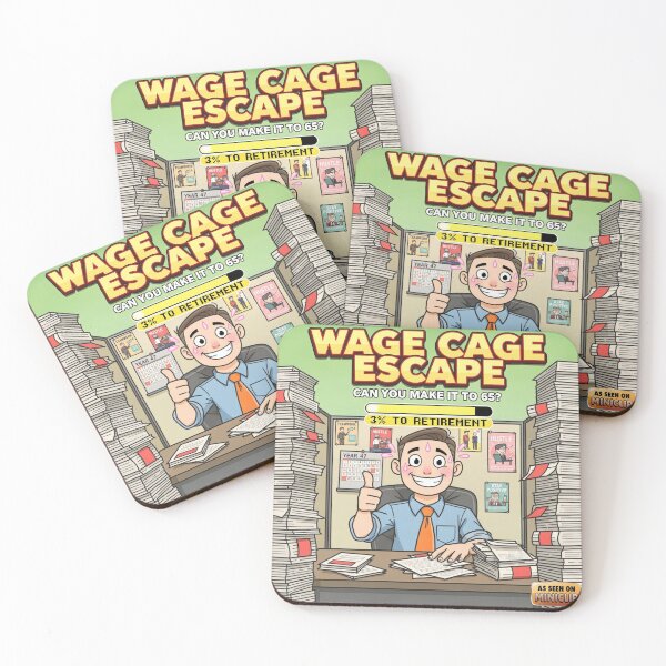 Item preview, Wage Cage Escape Flash Game Parody - Retro Humor designed and sold by PictorialWhimsy.