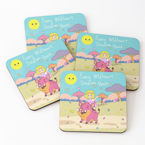 Item preview, Every Wild Heart Deserves Peace – Cute  & Happy Wild Boar Illustration designed and sold by Keddmia.