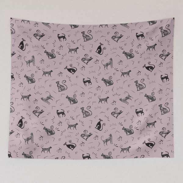 Item preview, Cave Art Cats on Pastel Crimson designed and sold by KSimpson838.