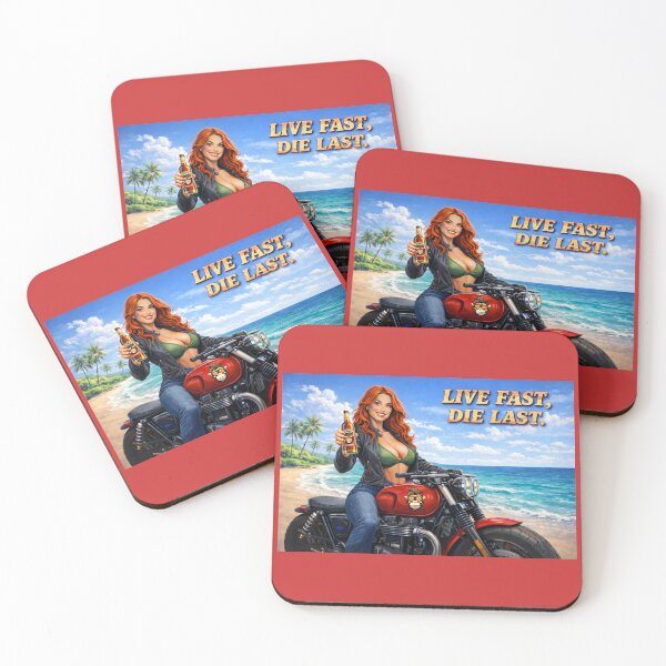 Item preview, Live Fast Die Last – OSID Biker Beach Pinup | Redhead Motorcycle Rebel designed and sold by 131Mayhem.