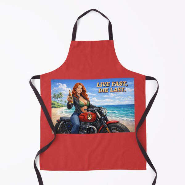 Item preview, Live Fast Die Last – OSID Biker Beach Pinup | Redhead Motorcycle Rebel designed and sold by 131Mayhem.