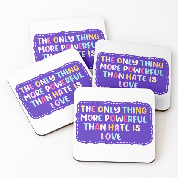 Item preview, The Only Thing More Powerful Than Hate Is Love Purple Bubble Outline Lettering designed and sold by SkeletonsDanger.