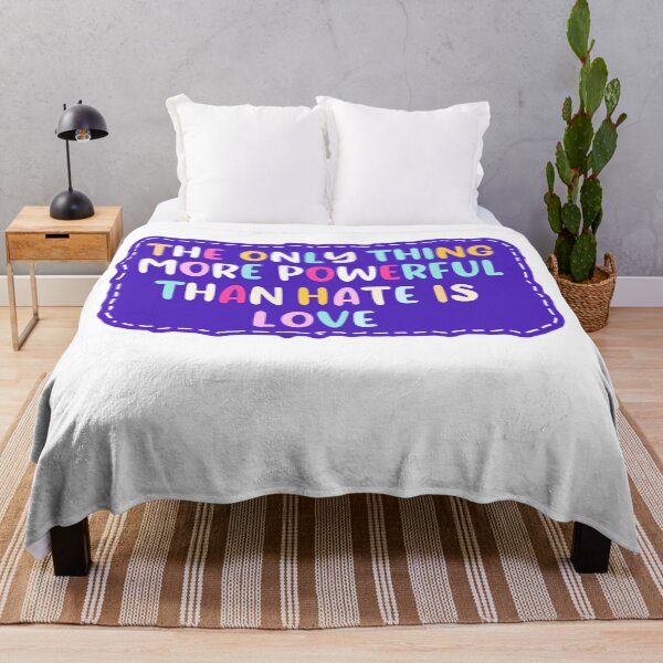 Item preview, The Only Thing More Powerful Than Hate Is Love Purple Bubble Outline Lettering designed and sold by SkeletonsDanger.
