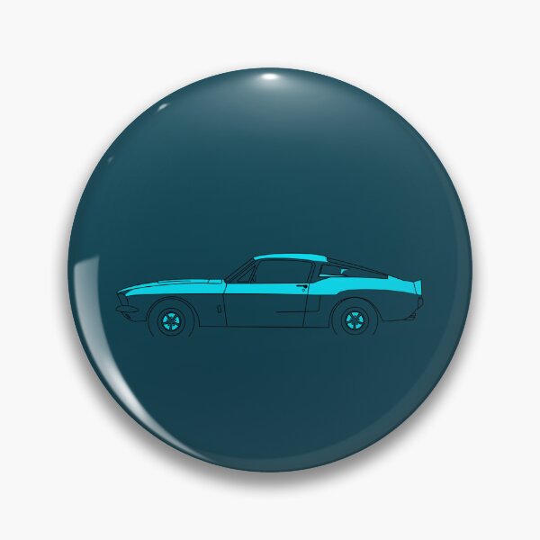 Item preview, Turquoise profile of a pony car or muscle car designed and sold by MiQuintaRuta.