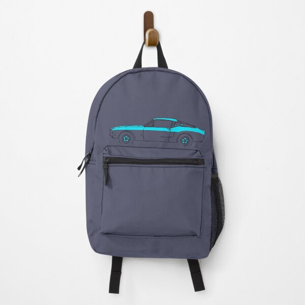 Item preview, Turquoise profile of a pony car or muscle car designed and sold by MiQuintaRuta.
