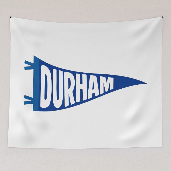 Item preview, Durham North Carolina Vintage Pennant - Royal Blue and White Retro Art designed and sold by Sparkledust Creations.