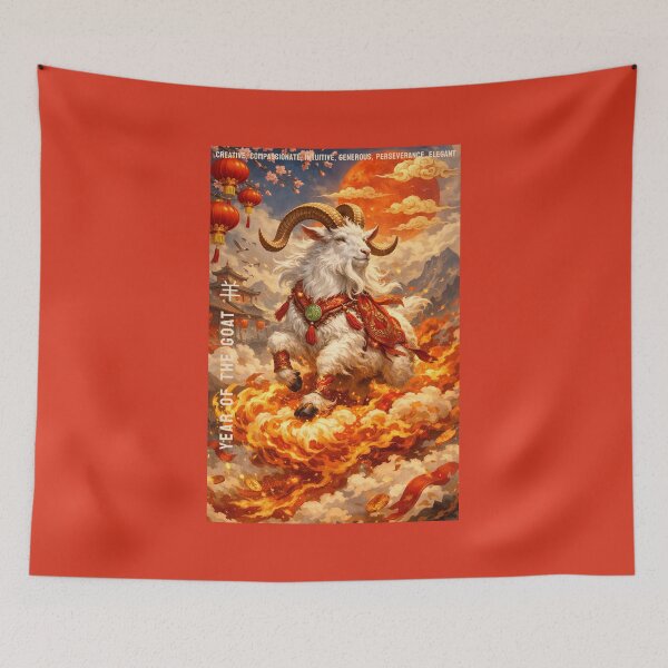 Item preview, Year Of The Fire Goat Chinese Zodiac Lunar New Year 2027 designed and sold by GraTEEtude.