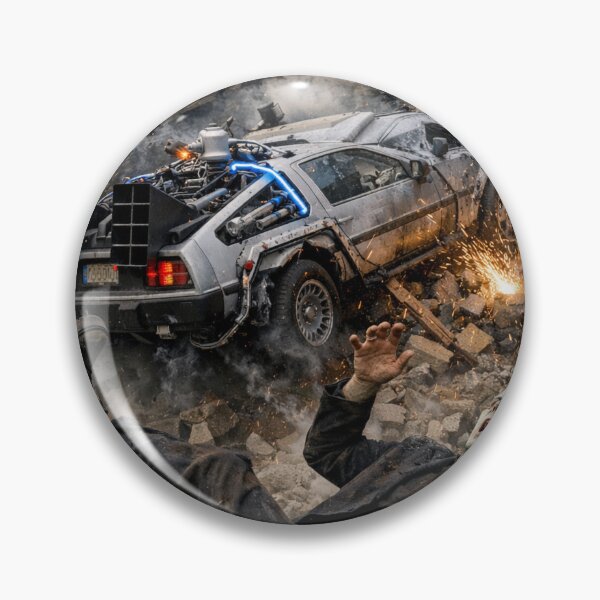 Item preview, DeLorean Time Machine crashes into Frankenstein’s castle designed and sold by WiseBow.