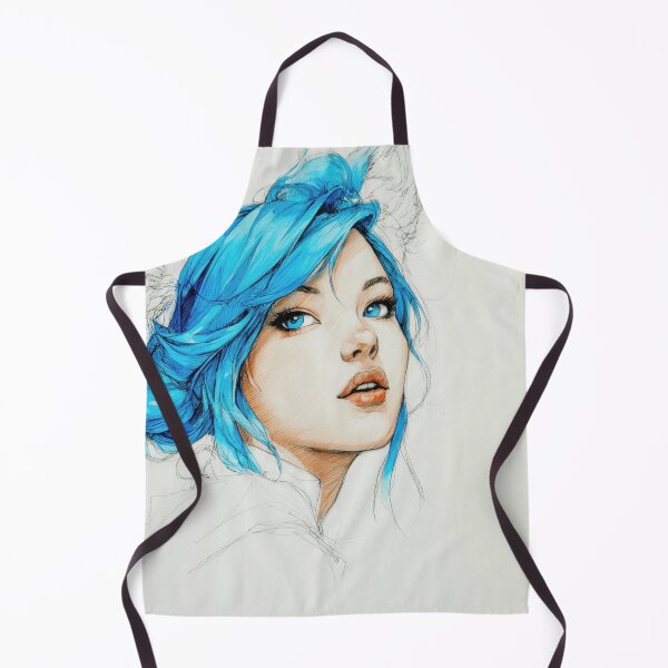 Item preview, Young woman with blue hair and ears designed and sold by anytka.