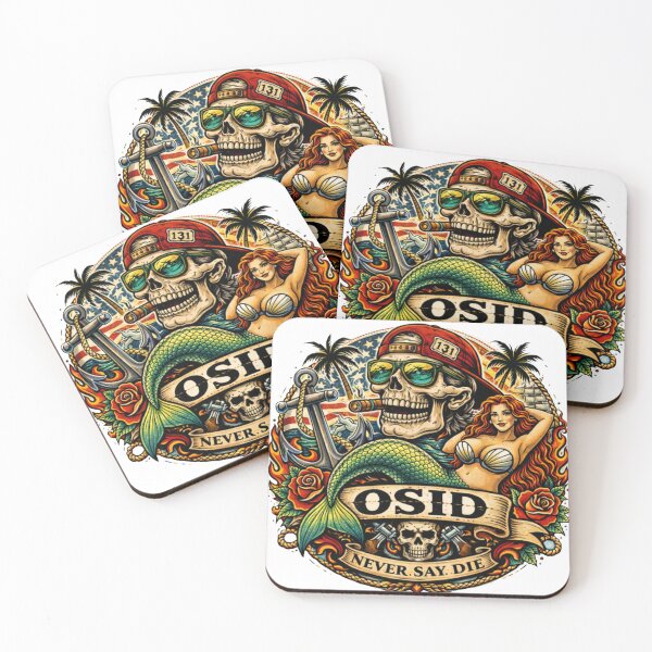Item preview, OSID Never Say Die – Traditional Tattoo Skull & Mermaid | Vintage Nautical designed and sold by 131Mayhem.