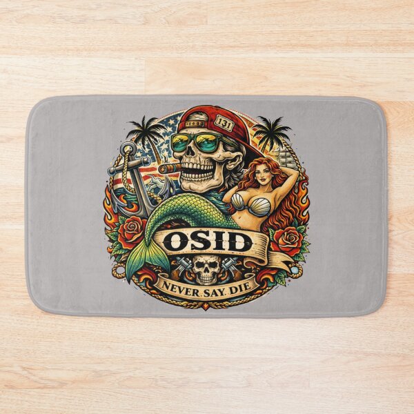 Item preview, OSID Never Say Die – Traditional Tattoo Skull & Mermaid | Vintage Nautical designed and sold by 131Mayhem.