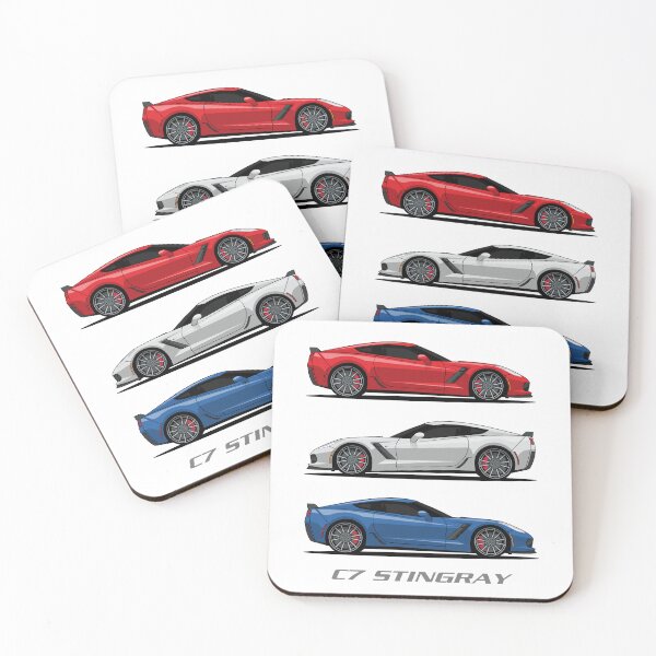 Item preview, Chevy Corvette C7 red white & blue Illustration designed and sold by blackdogshop.