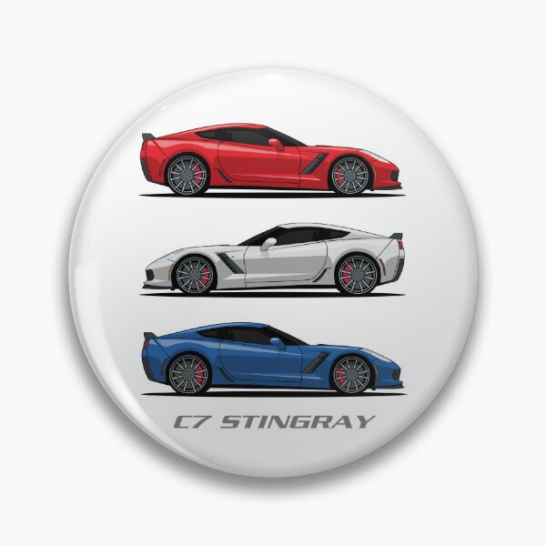 Artikelvorschau, Chevy Corvette C7 rot-weiß-blaue Illustration entworfen und verkauft von blackdogshop.