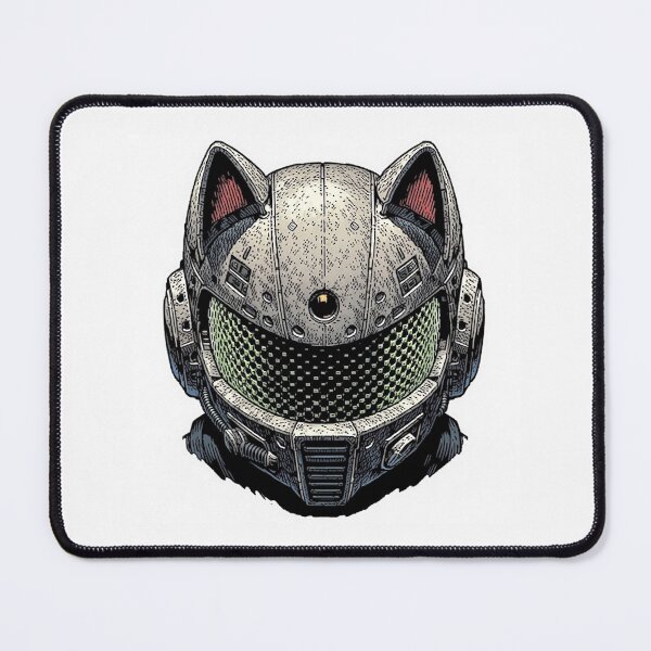 Item preview, Futuristic Cyberpunk Cat Space Helmet designed and sold by bubblegoth.