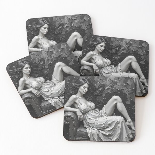 Item preview, Reclining Grace - Monochrome Figure Study designed and sold by The Design Asset Station.