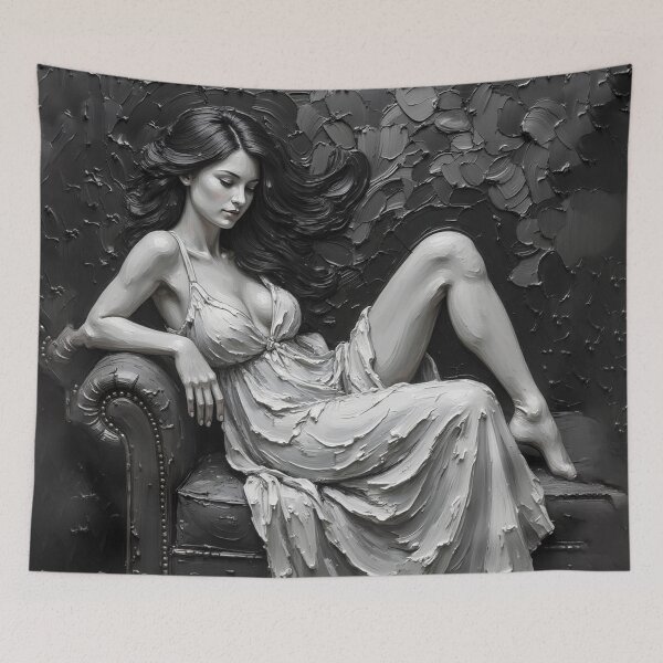 Item preview, Reclining Grace - Monochrome Figure Study designed and sold by The Design Asset Station.