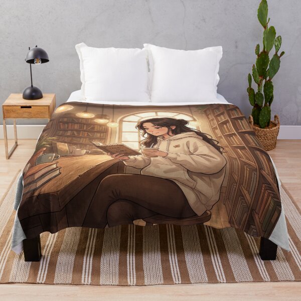 Item preview, Cozy Library Café Reading, Warm Book Lover Illustration designed and sold by AbstractAuraArt.