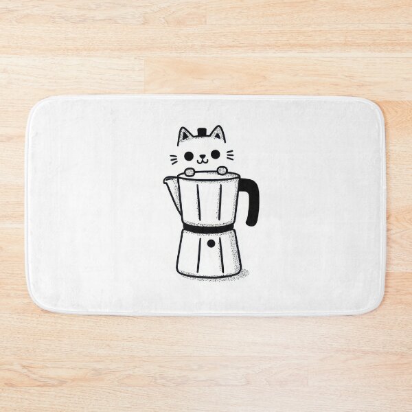 Item preview, Cat on coffee maker BW designed and sold by anytka.