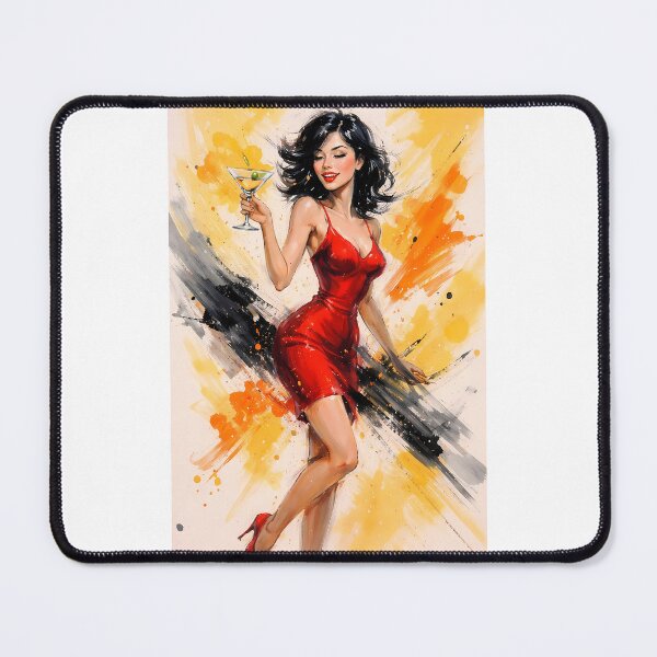 Item preview, Woman in Red Dress with Martini designed and sold by cuprum.