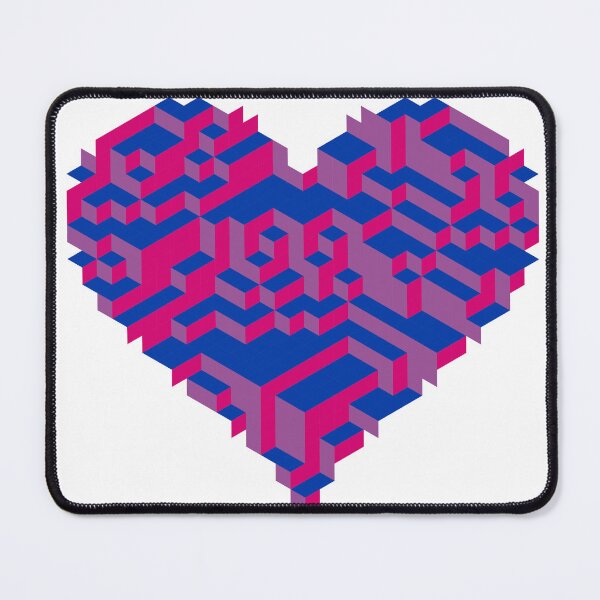 Item preview, Bi Pride Heart — Pink Purple Blue Isometric 3D Cube Heart designed and sold by tilinger.
