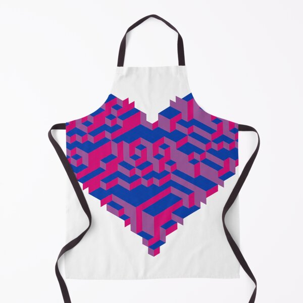Item preview, Bi Pride Heart — Pink Purple Blue Isometric 3D Cube Heart designed and sold by tilinger.