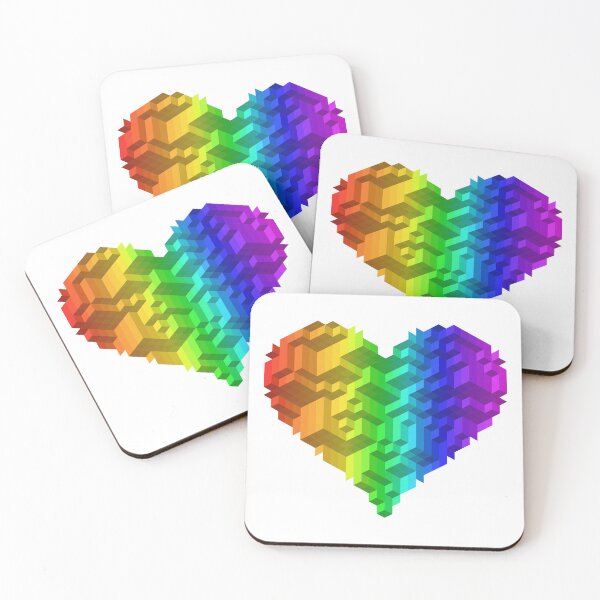 Item preview, Rainbow Pride Heart — Vertical Gradient Isometric 3D Cubes designed and sold by tilinger.