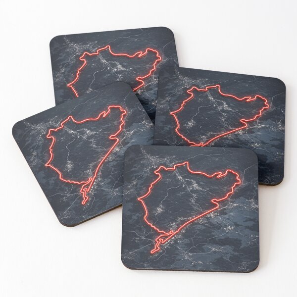 Item preview, Nürburgring Track Map – Neon Racing Circuit Art designed and sold by CHROMA NOIR.