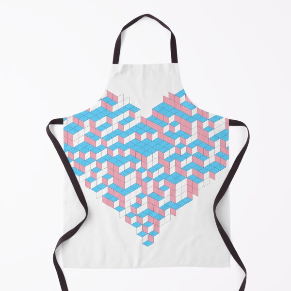 Item preview, Trans Pride Heart — Pink Blue White Isometric 3D Cube Heart designed and sold by tilinger.