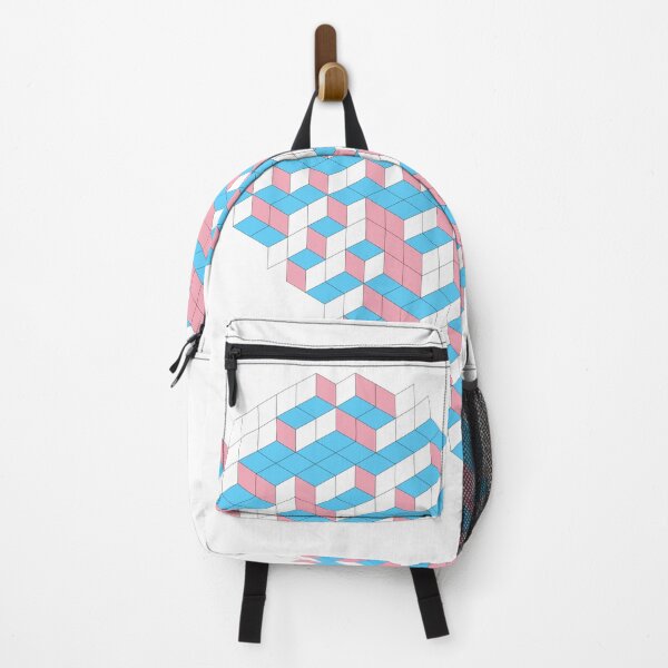 Item preview, Trans Pride Heart — Pink Blue White Isometric 3D Cube Heart designed and sold by tilinger.