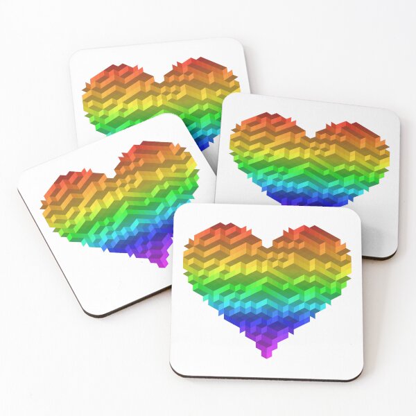 Item preview, Rainbow Pride Heart — Isometric 3D Cube Voxel Heart designed and sold by tilinger.