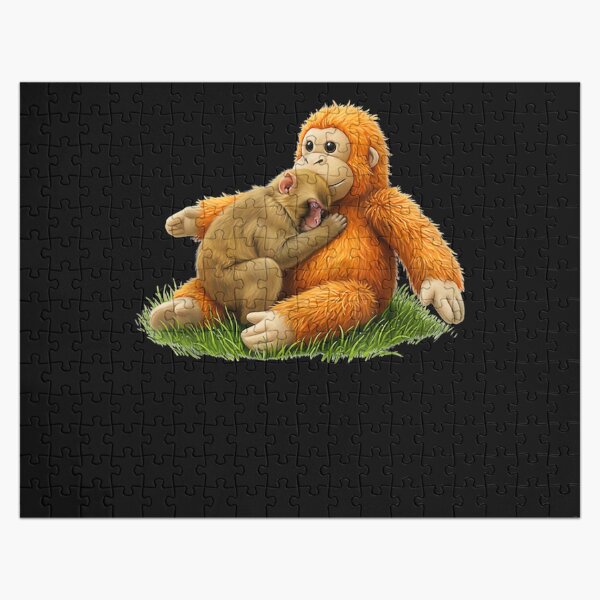 Artikelvorschau, Orang-Utan-Affe umarmt Primatenliebe Wildtier Tier entworfen und verkauft von FemmeForge.