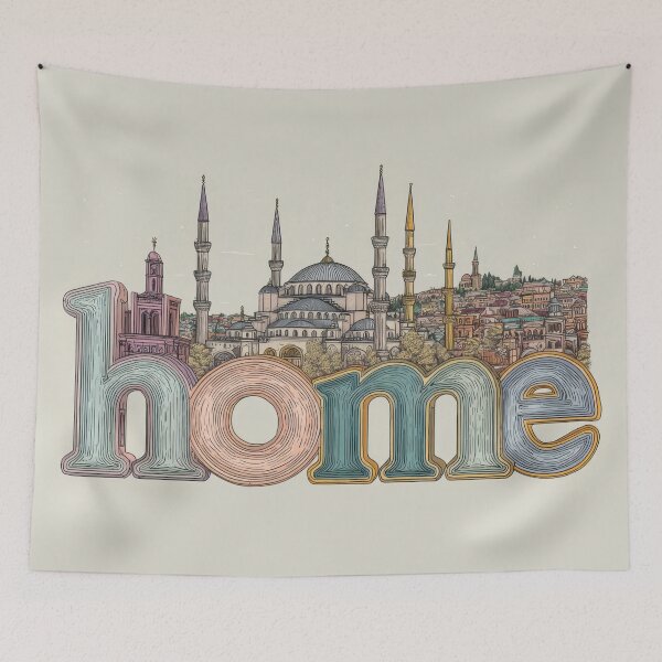 Item preview, Famous city skyline with home word designed and sold by anytka.