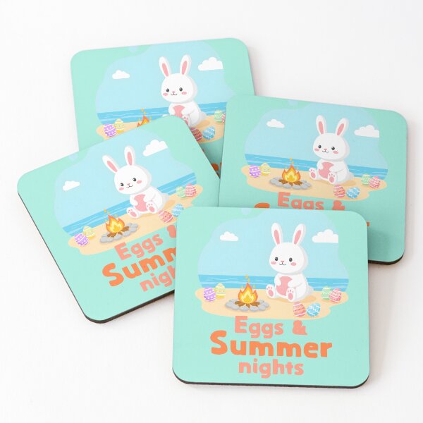 Item preview, Eggs & Summer Nights – Beach Bonfire Bunny Easter Illustration designed and sold by Sea Gem.