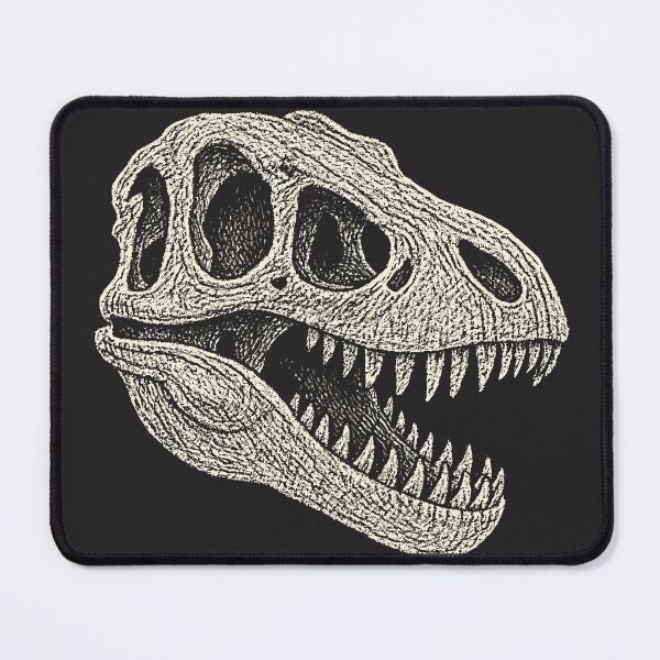 Item preview, Vintage Dinosaur Skull Illustration – Embroidered Style Fossil Outline designed and sold by Nova Max Designs .