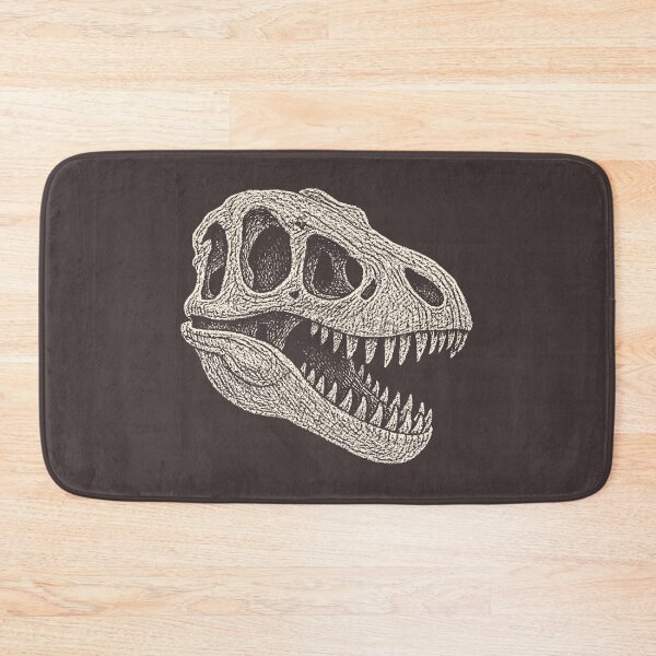 Item preview, Vintage Dinosaur Skull Illustration – Embroidered Style Fossil Outline designed and sold by Nova Max Designs .
