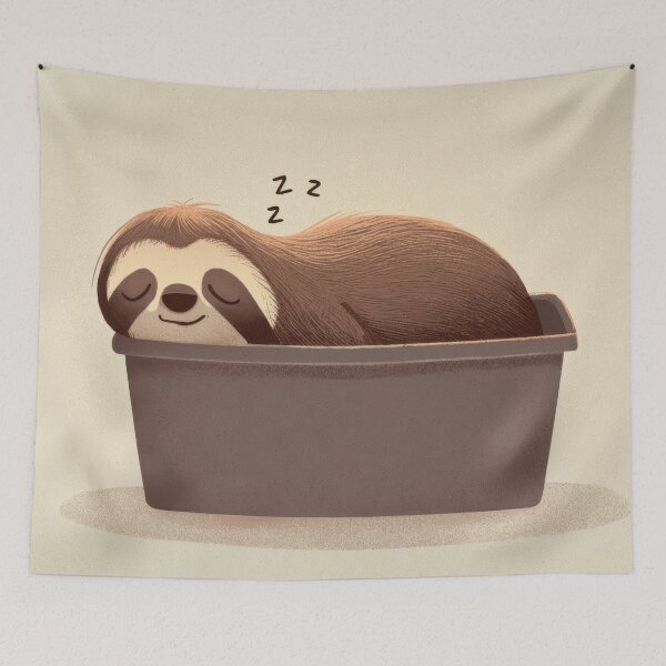 Item preview, Sloth sleeping in a small box designed and sold by anytka.