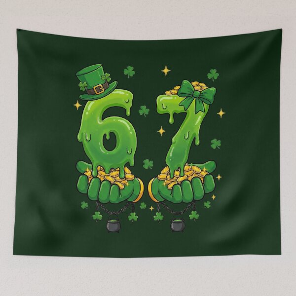 Item preview, 67 – Green Slime Lucky Hands St. Patrick’s Day Design designed and sold by Saxon Designs.